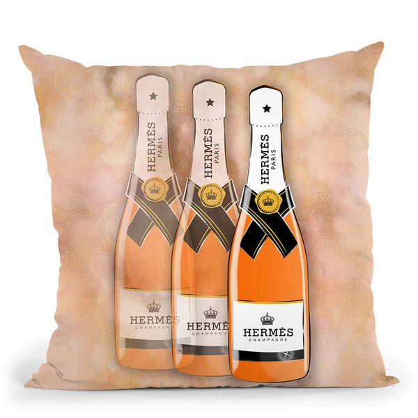 Hermes Bottles Throw Pillow By Martina Pavlova