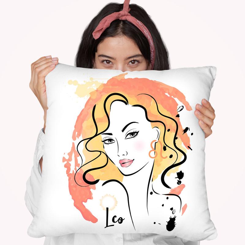 Leo Throw Pillow By Martina Pavlova