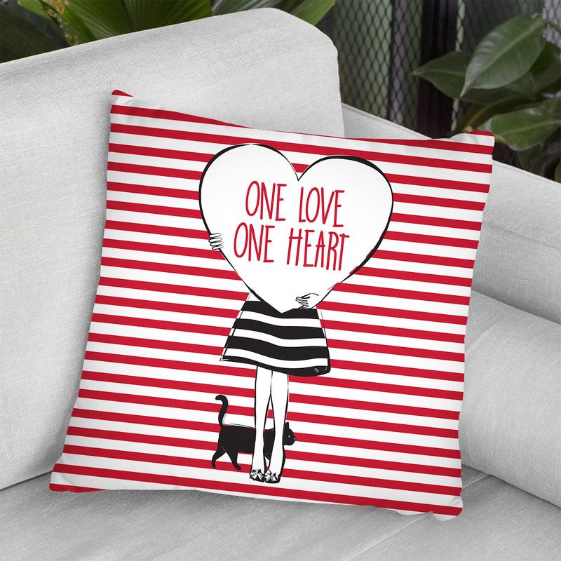One Love Throw Pillow By Martina Pavlova