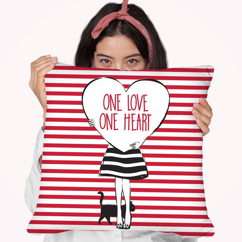 One Love Throw Pillow By Martina Pavlova