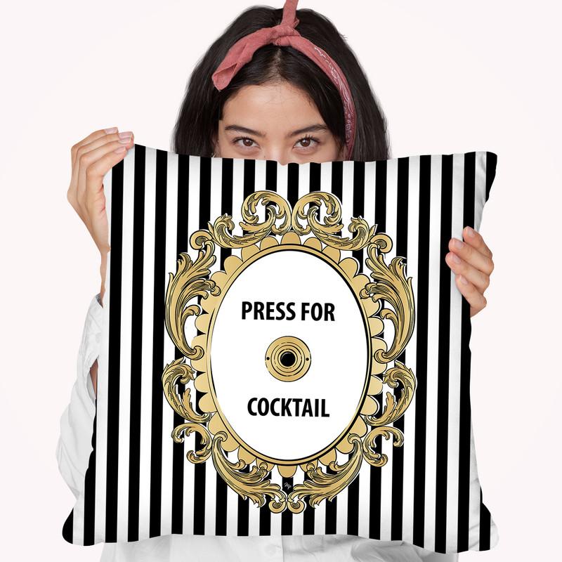 Press For Cocktail Throw Pillow By Martina Pavlova