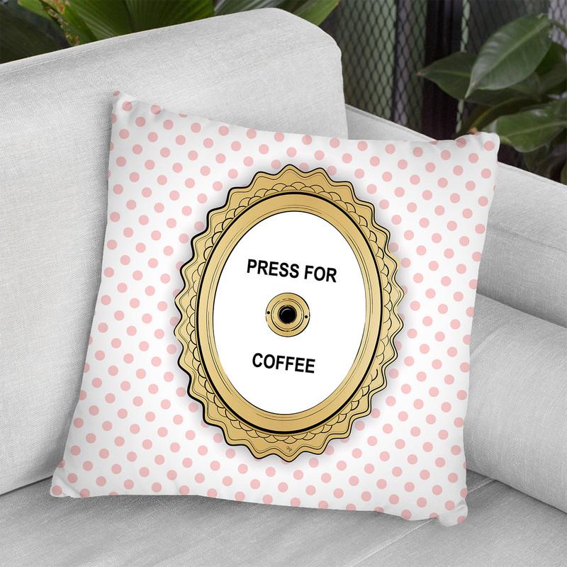 Press For Coffee Throw Pillow By Martina Pavlova
