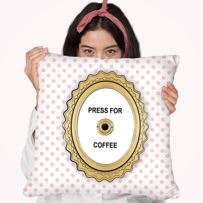 Press For Coffee Throw Pillow By Martina Pavlova