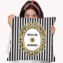 Press Diamonds Throw Pillow By Martina Pavlova