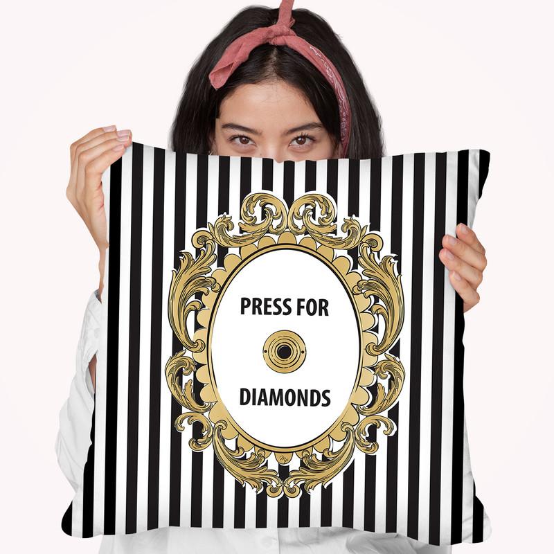 Press Diamonds Throw Pillow By Martina Pavlova