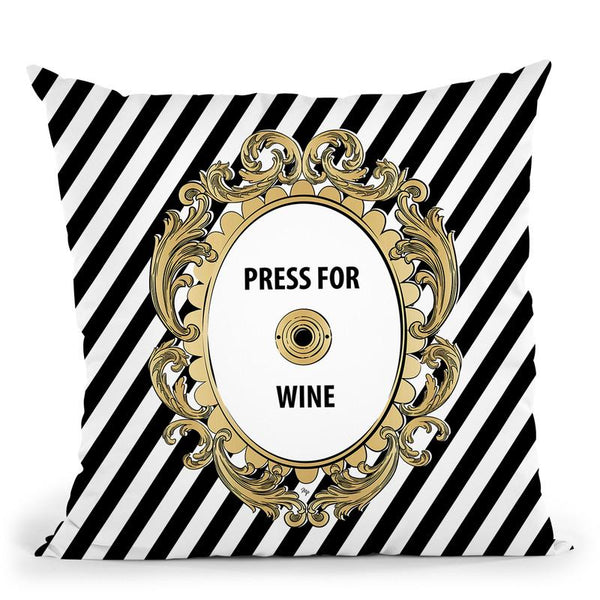 Press For Wine Throw Pillow By Martina Pavlova