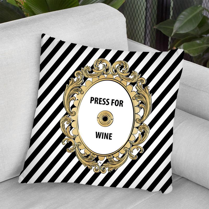 Press For Wine Throw Pillow By Martina Pavlova