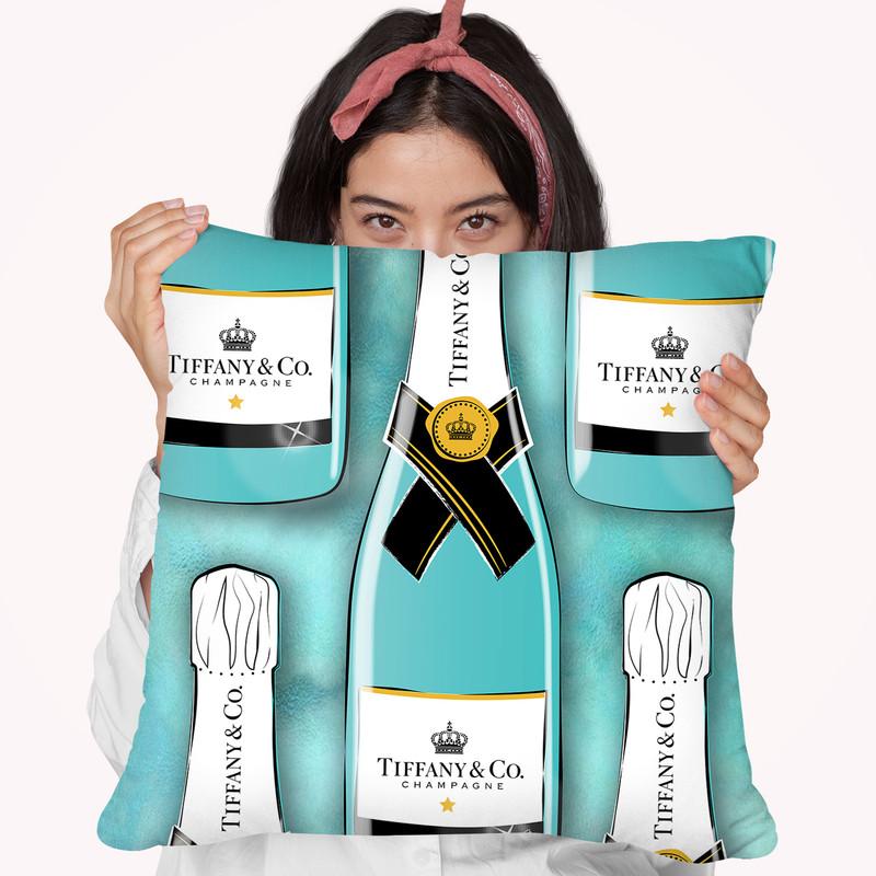 Tiffany Bottles Throw Pillow By Martina Pavlova
