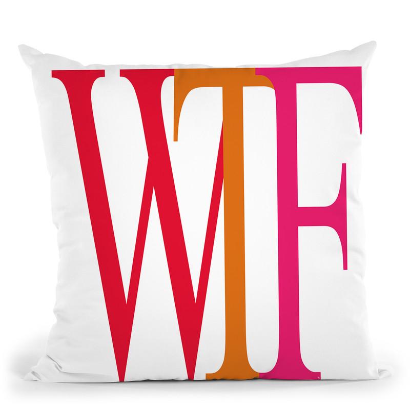 Wtf Throw Pillow By Martina Pavlova