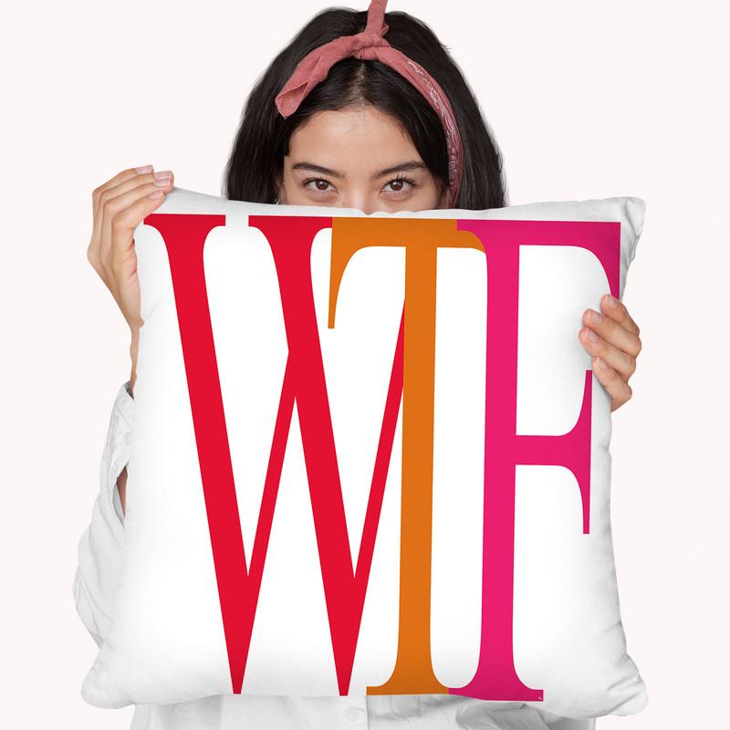 Wtf Throw Pillow By Martina Pavlova