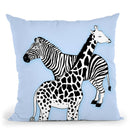 Animal Print Blue Throw Pillow By Martina Pavlova