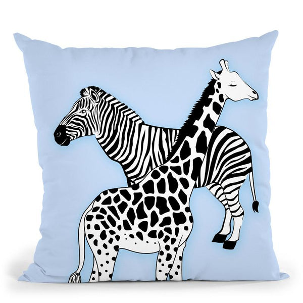 Animal Print Blue Throw Pillow By Martina Pavlova
