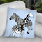 Animal Print Blue Throw Pillow By Martina Pavlova