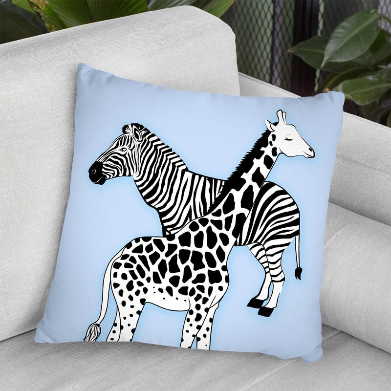 Animal Print Blue Throw Pillow By Martina Pavlova