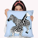 Animal Print Blue Throw Pillow By Martina Pavlova