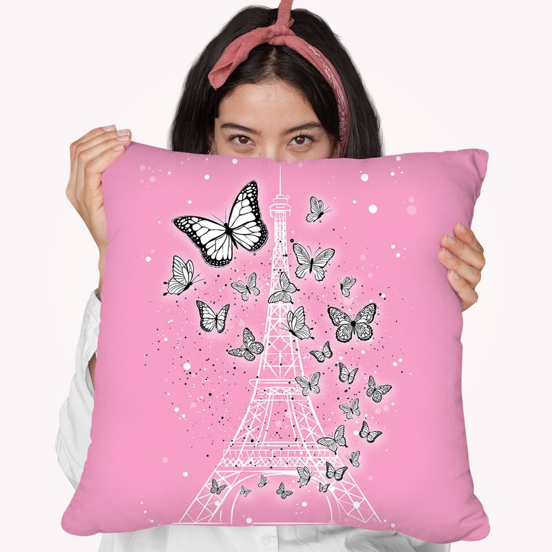 Butterfly Paris Throw Pillow By Martina Pavlova