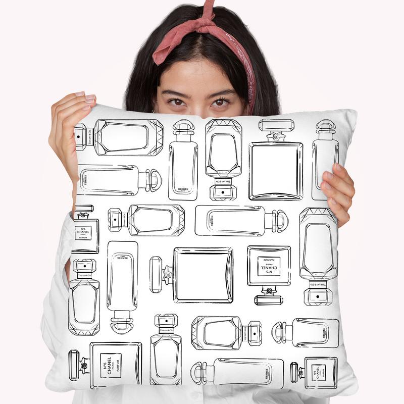Perfumes Throw Pillow By Martina Pavlova