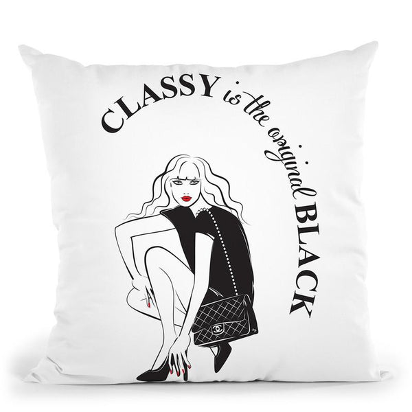 Classy Black Throw Pillow By Martina Pavlova