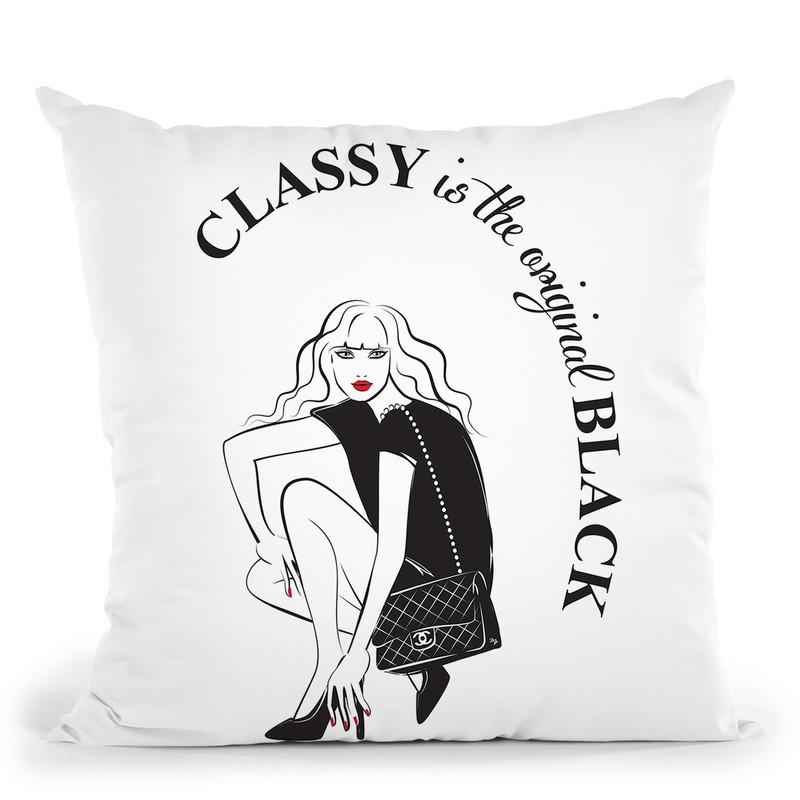 Classy Black Throw Pillow By Martina Pavlova