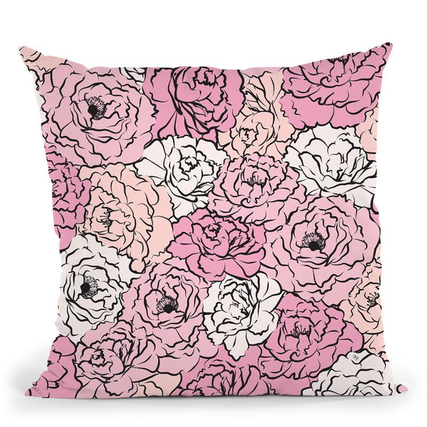 Pink Peonies Throw Pillow By Martina Pavlova