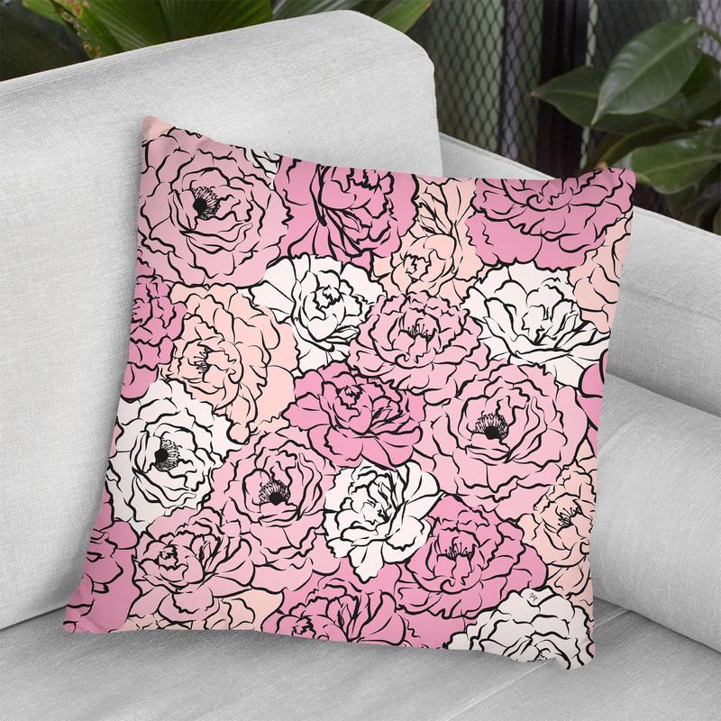 Pink Peonies Throw Pillow By Martina Pavlova