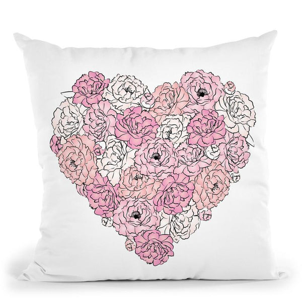 Flower Heart Throw Pillow By Martina Pavlova