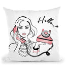 Hello? Girl On The Phone Throw Pillow By Martina Pavlova