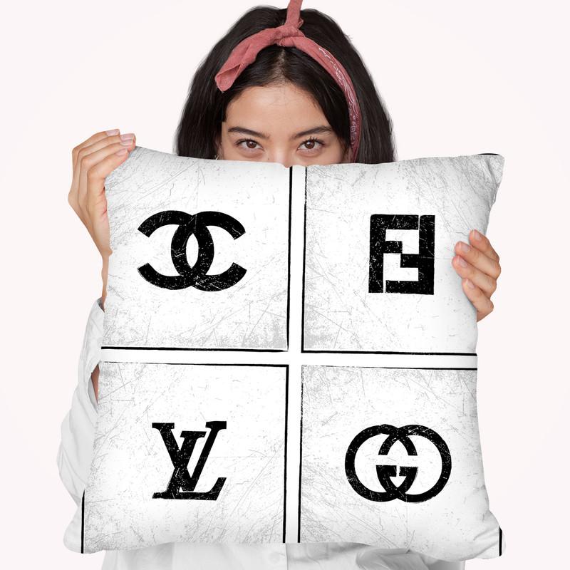 Brand Logos Throw Pillow By Martina Pavlova