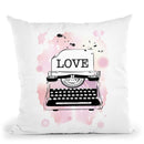 Love Typewriter Throw Pillow By Martina Pavlova