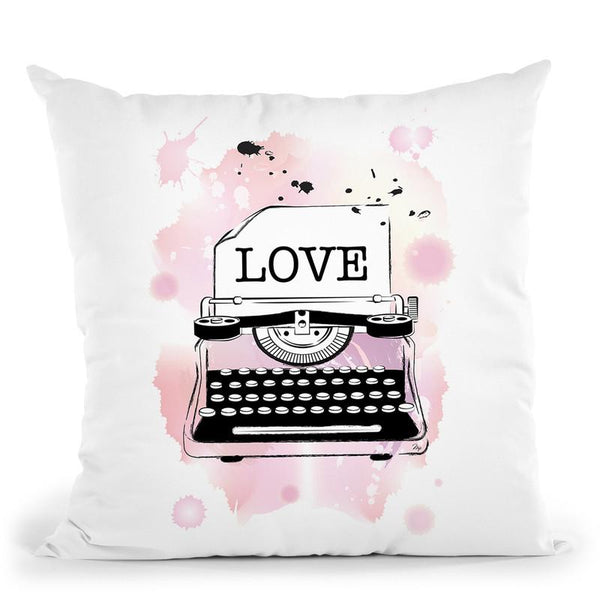 Love Typewriter Throw Pillow By Martina Pavlova