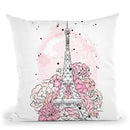 Peony Eiffel Throw Pillow By Martina Pavlova