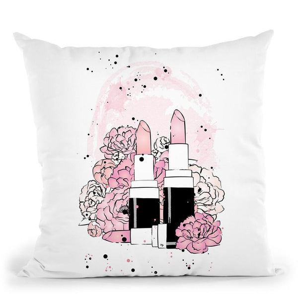 Peony Lisptick Throw Pillow By Martina Pavlova