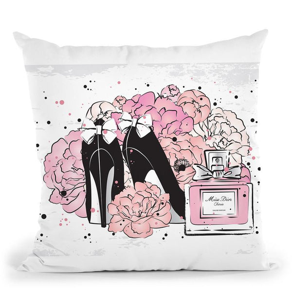 Peony Stilletos Throw Pillow By Martina Pavlova