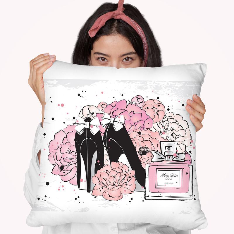 Peony Stilletos Throw Pillow By Martina Pavlova