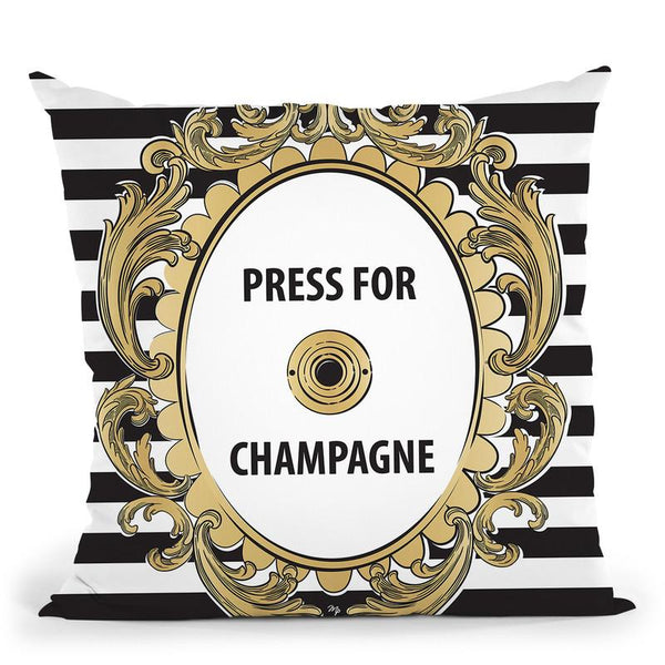 Press For Champagne Throw Pillow By Martina Pavlova