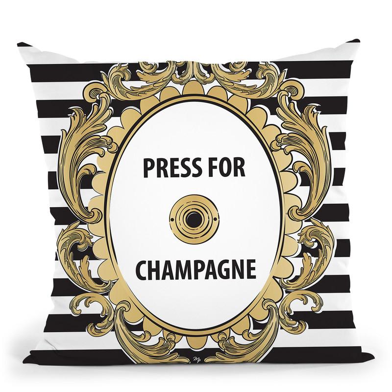 Press For Champagne Throw Pillow By Martina Pavlova