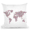 Flower World Map Throw Pillow By Martina Pavlova