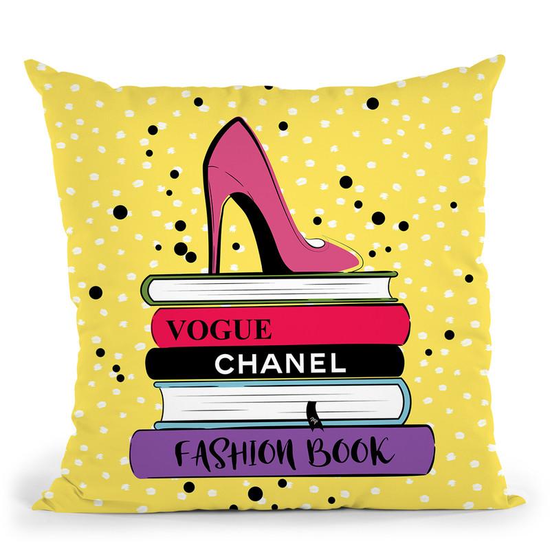 Fashion Books Throw Pillow By Martina Pavlova