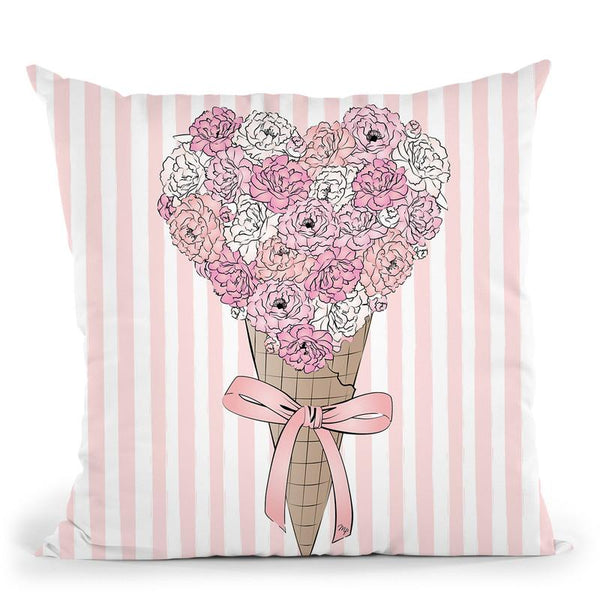 Flower Ice Cream Throw Pillow By Martina Pavlova