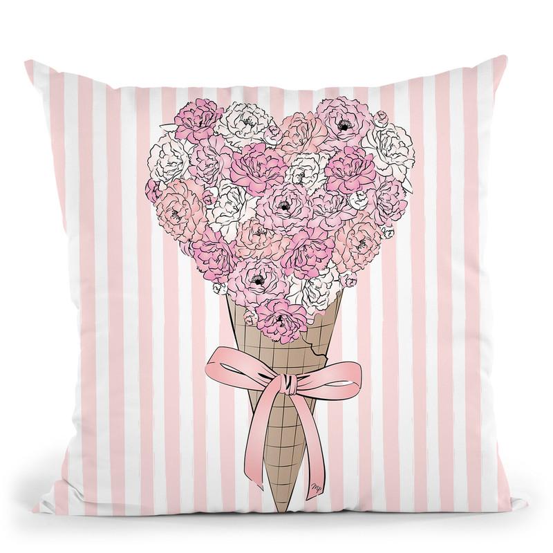 Flower Ice Cream Throw Pillow By Martina Pavlova