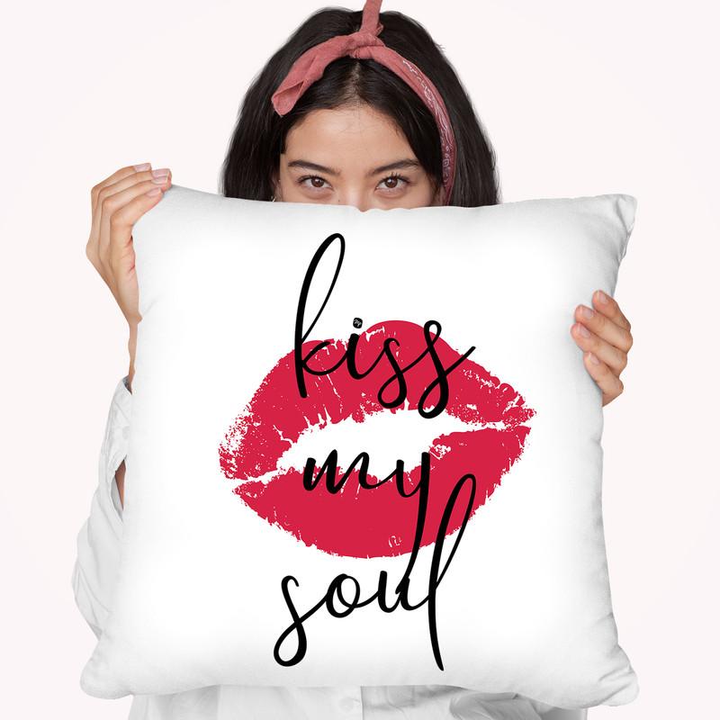Kiss My Soul Throw Pillow By Martina Pavlova