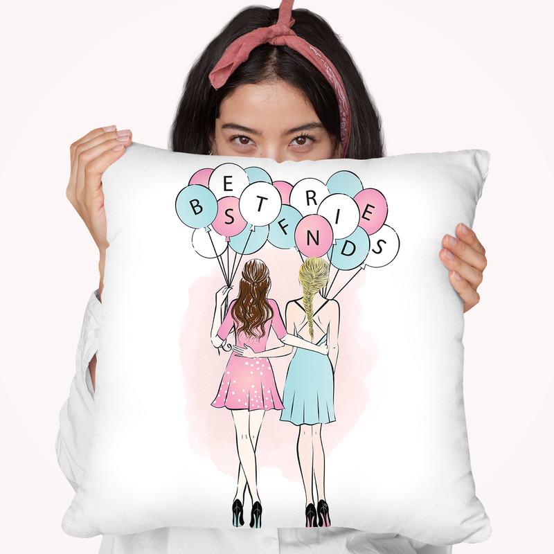 Besties Throw Pillow By Martina Pavlova