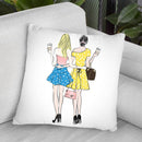 Coffee Friends Throw Pillow By Martina Pavlova