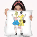 Coffee Friends Throw Pillow By Martina Pavlova