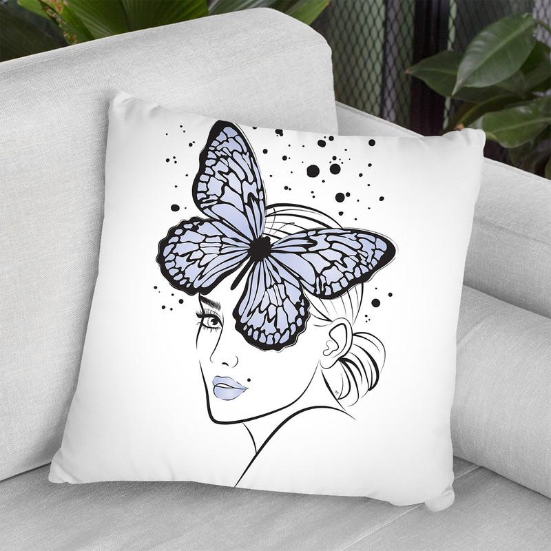 Lady Butterfly Throw Pillow By Martina Pavlova