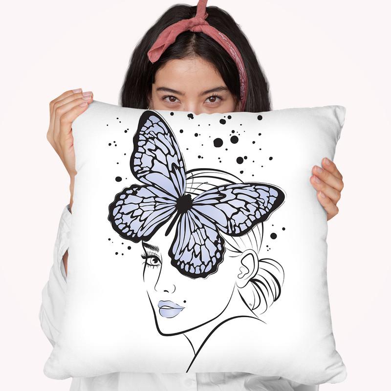 Lady Butterfly Throw Pillow By Martina Pavlova