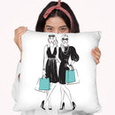 Shopaholics Throw Pillow By Martina Pavlova