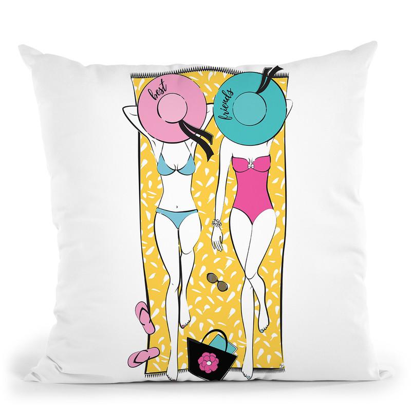 Summer Friends Throw Pillow By Martina Pavlova