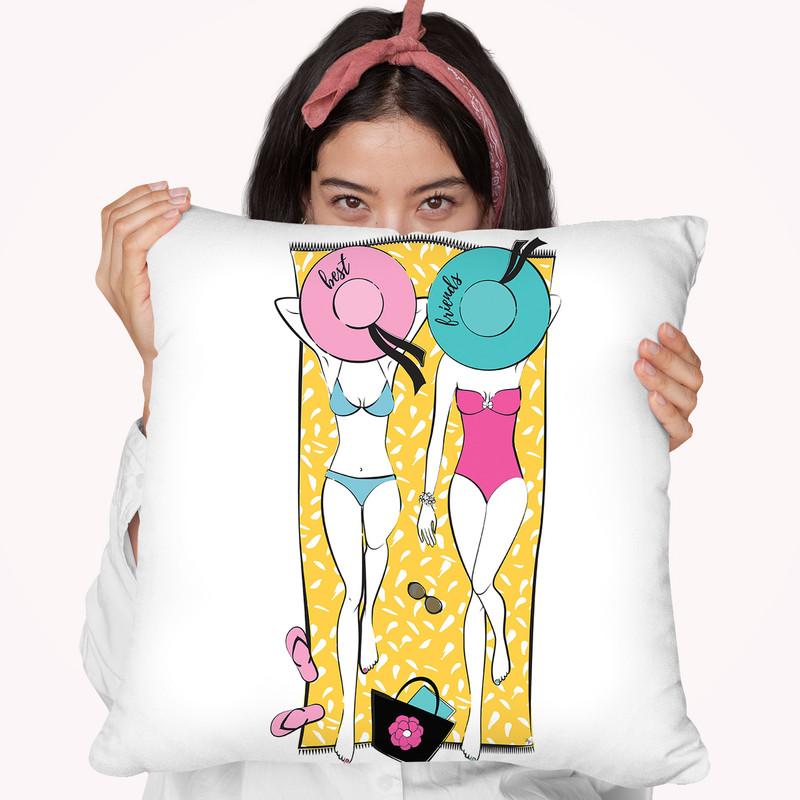 Summer Friends Throw Pillow By Martina Pavlova
