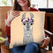 Flower Girl Alpaca Peach Dots Throw Pillow By Monika Strigel